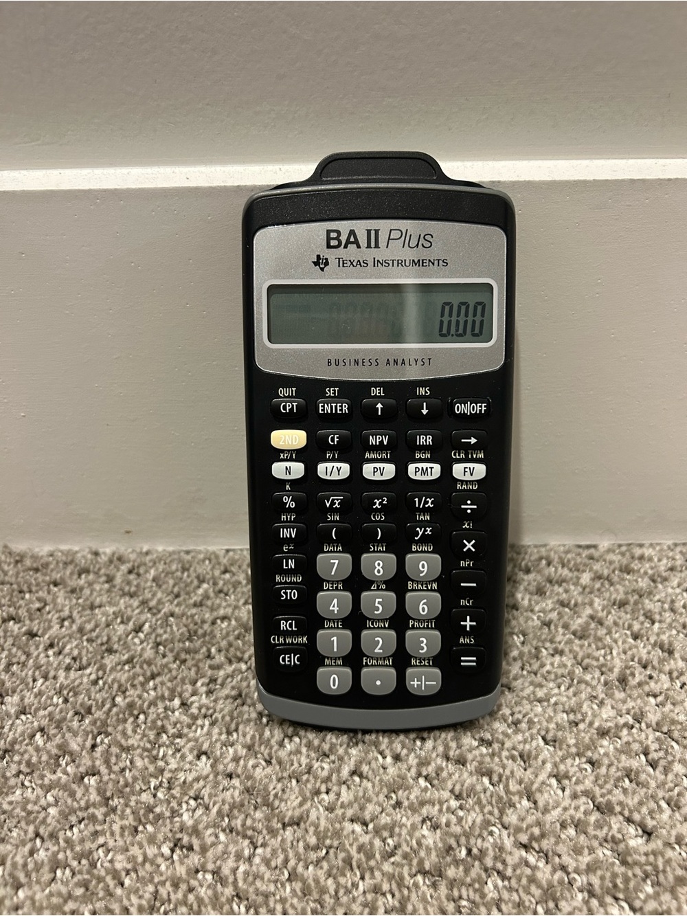 Texas Instruments BA II Plus Financial Calculator - Black and Silver